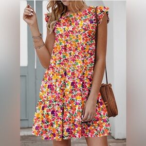 Vibrant Floral Midi Dress